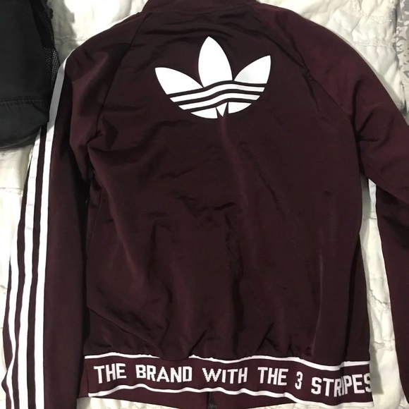 adidas originals og track jacket in maroon borg